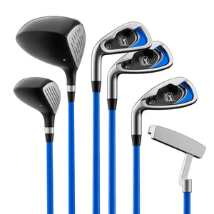 Golfgen™ PGA TOUR Youth Golf Club Set – 10-Piece Left-Handed Junior Golf Club Set for Ages 8-12 – Beginner Golf Clubs for Kids with Lightweight Stand Bag, Hybrid, Wedge & Mallet Putter