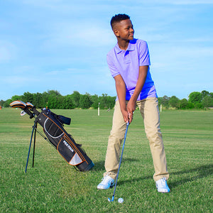 Golfgen™ PGA TOUR Youth Golf Club Set – 10-Piece Left-Handed Junior Golf Club Set for Ages 12+ – Beginner Golf Clubs for Kids with Lightweight Stand Bag, Hybrid, Wedge & Mallet Putter