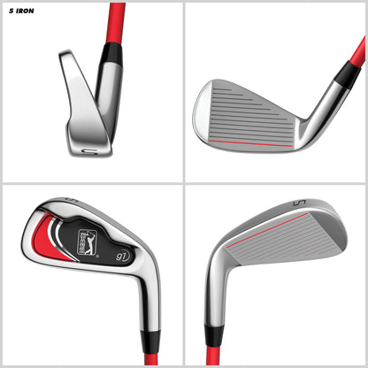 PGA TOUR® Juniors 10 Piece Right Handed Red Golf Club Set for Player Heights 4'1"-4'8" | Complete Junior Golf Club Set