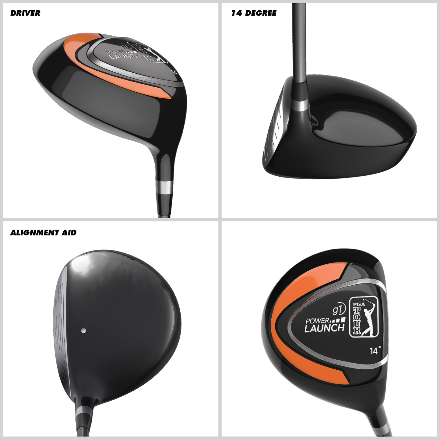 PGA TOUR® Juniors Right Handed Orange Driver by Golfgen® for Player Heights 5'3" - 5'10"