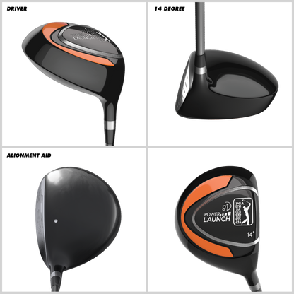 PGA TOUR® Juniors Right Handed Orange Driver by Golfgen® for Player Heights 5'3" - 5'10"
