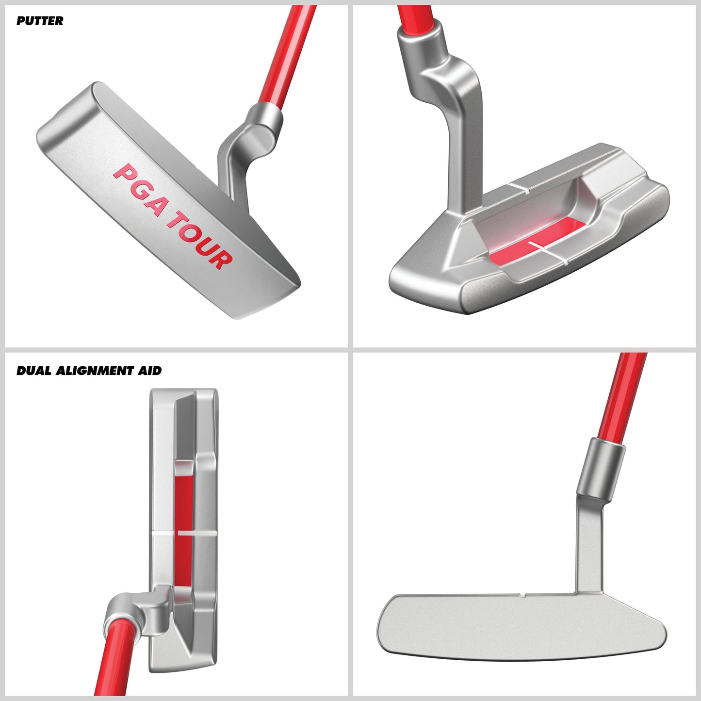 PGA TOUR® Juniors 10 Piece Right Handed Red Golf Club Set for Player Heights 4'1"-4'8" | Complete Junior Golf Club Set