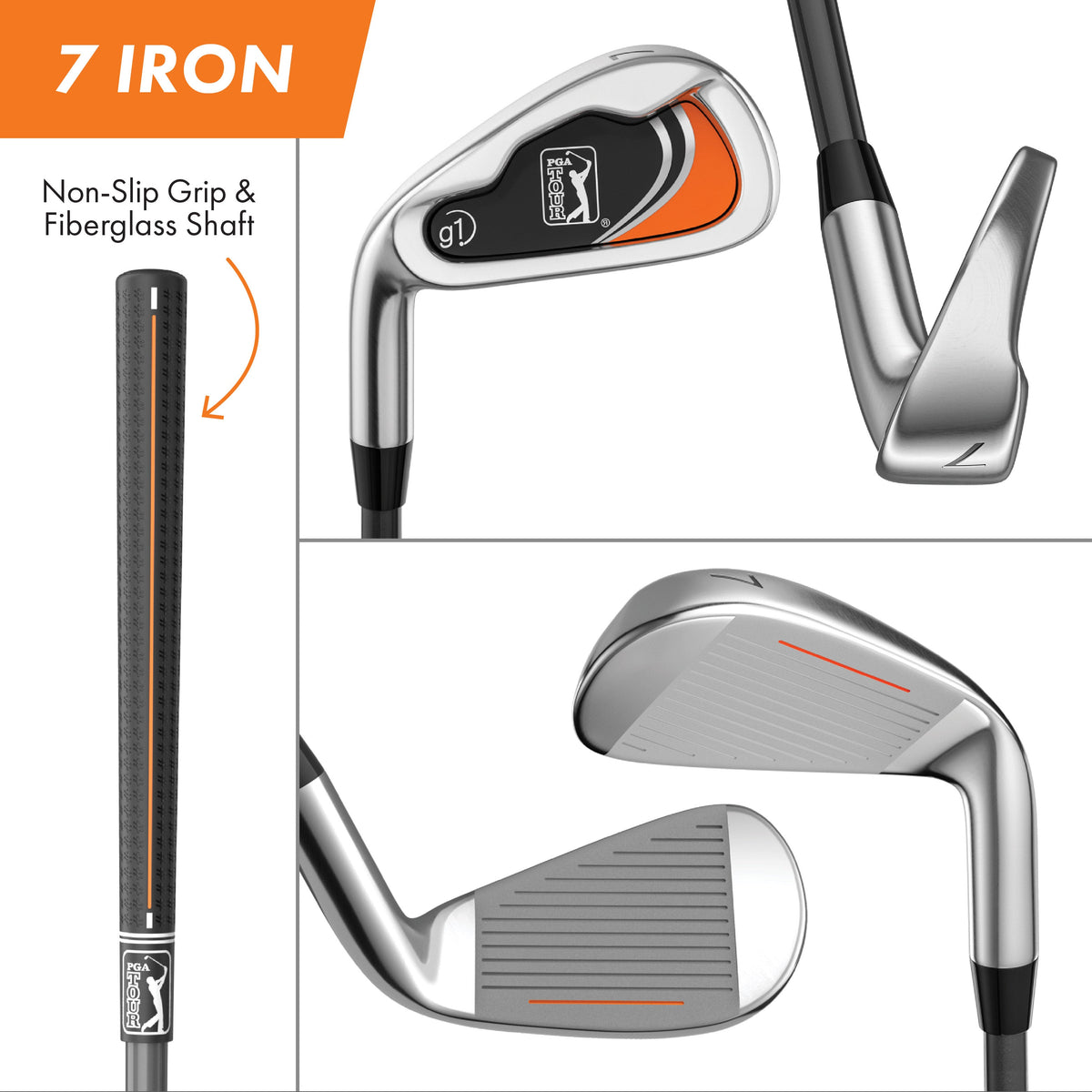 Golfgen™ PGA TOUR Youth Golf Club Set – 10-Piece Left-Handed Junior Golf Club Set for Ages 12+ – Beginner Golf Clubs for Kids with Lightweight Stand Bag, Hybrid, Wedge & Mallet Putter