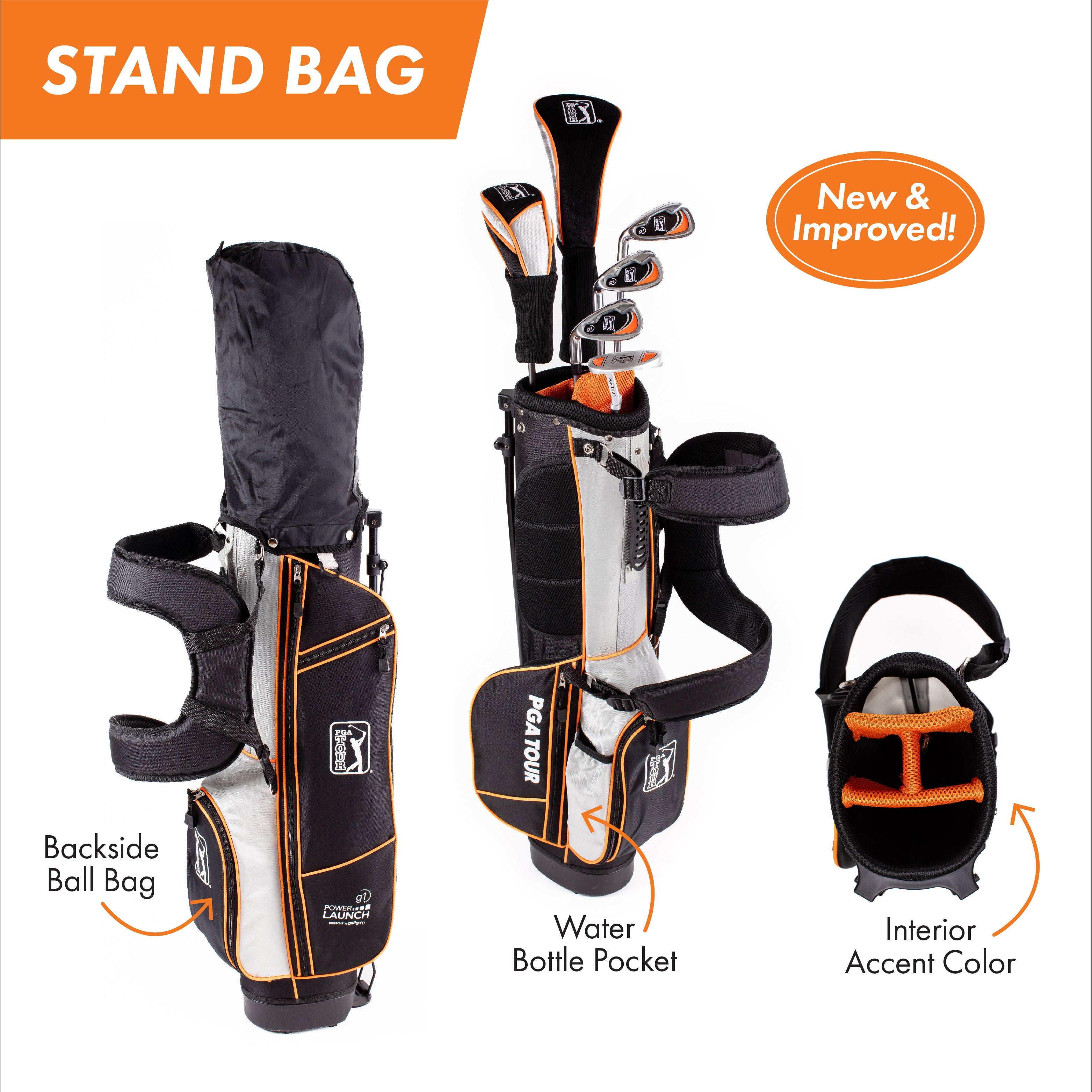 PGA TOUR G1 Series Junior Golf Club Set, 10 Piece, Heigh Range: 5