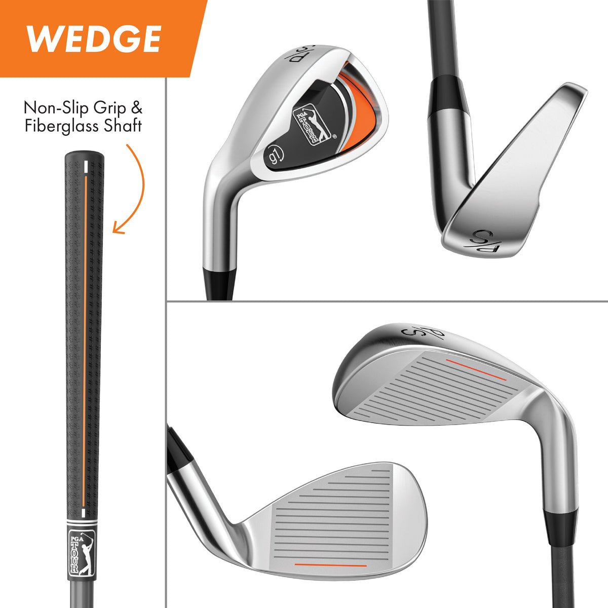 Golfgen™ PGA TOUR Youth Golf Club Set – 10-Piece Left-Handed Junior Golf Club Set for Ages 12+ – Beginner Golf Clubs for Kids with Lightweight Stand Bag, Hybrid, Wedge & Mallet Putter