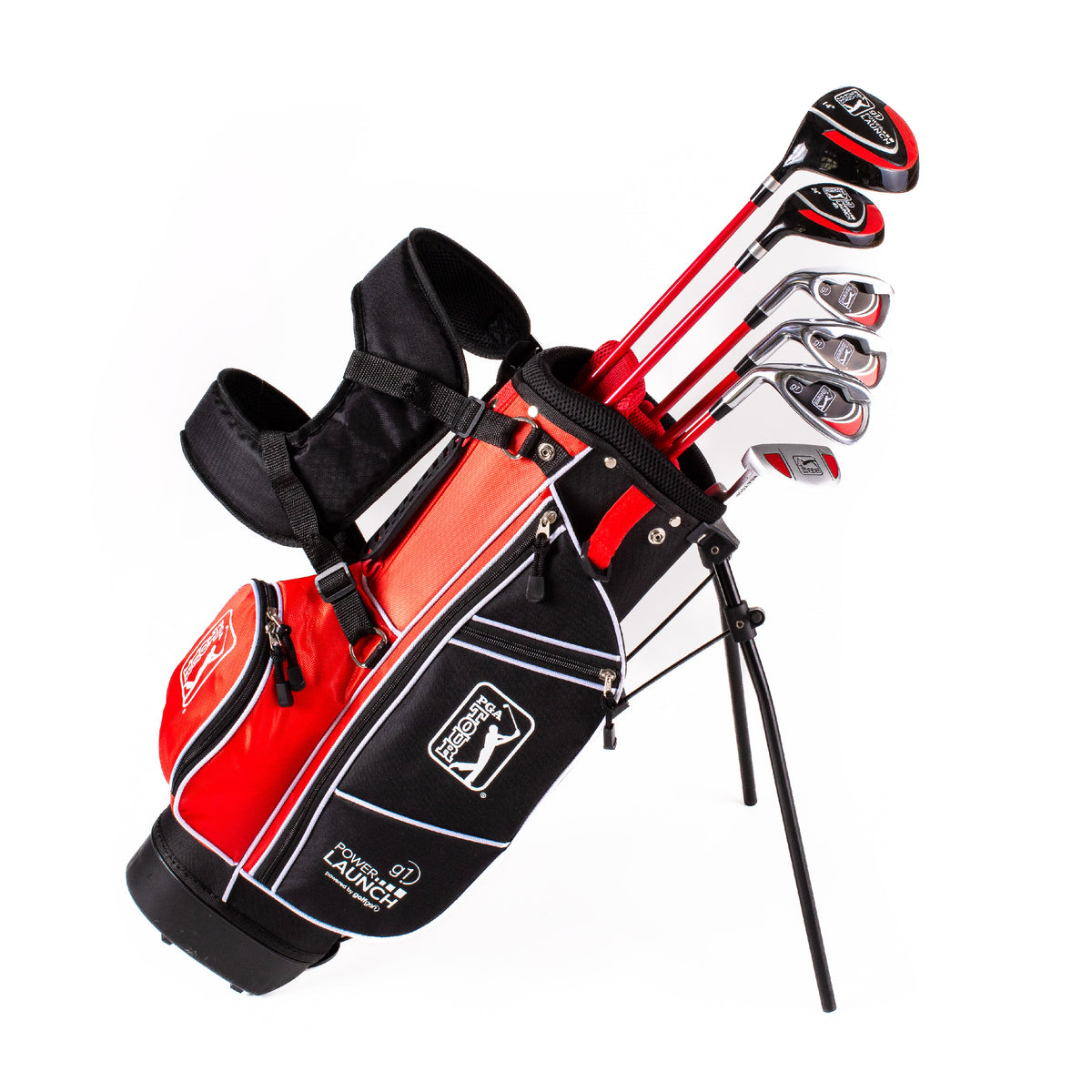 Golfgen™ PGA Tour G1 Series Kids Left Handed Golf Club Set With 6 Clubs, Stand Golf Bag & 10 Total Pieces | Golf Clubs and Sets for Heights 4'1" - 4'8" | Complete Golf Club Sets | Young Men & Women Golf Clubs Ages 5-8