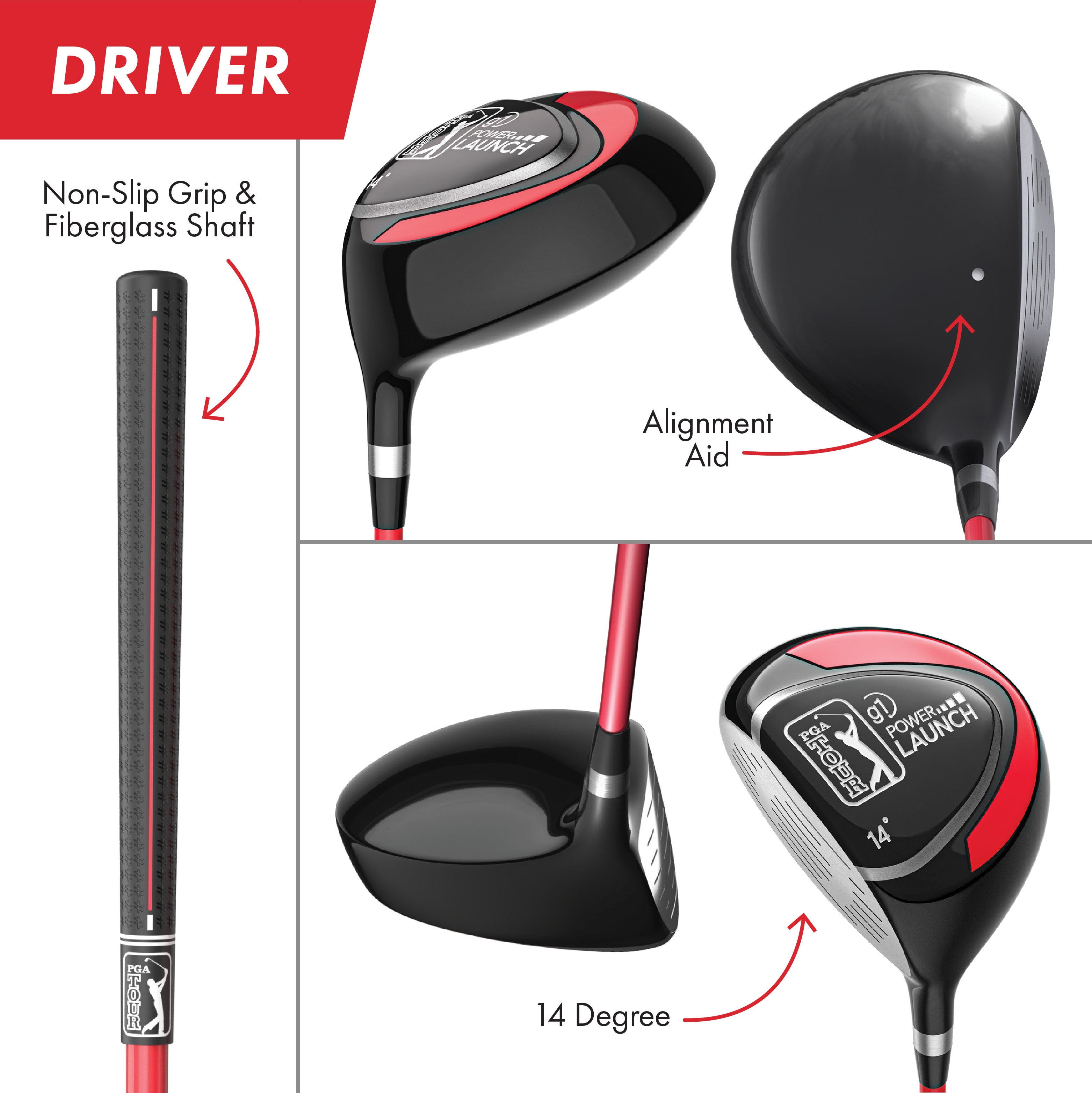 GENERATIONS  30点セット PGA TOUR G1 Series Junior Golf Club Set, 10 Piece, Height Range: 4