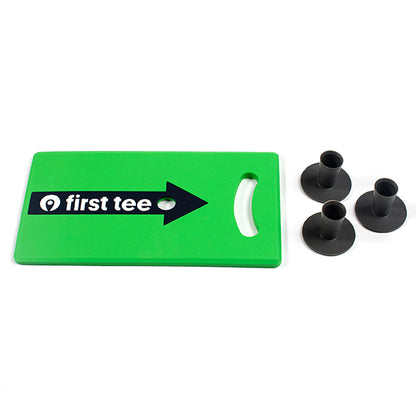 PGA TOUR FIRST TEE Set of 6 Tee Matts with 12 Rubber Tees by Golfgen®