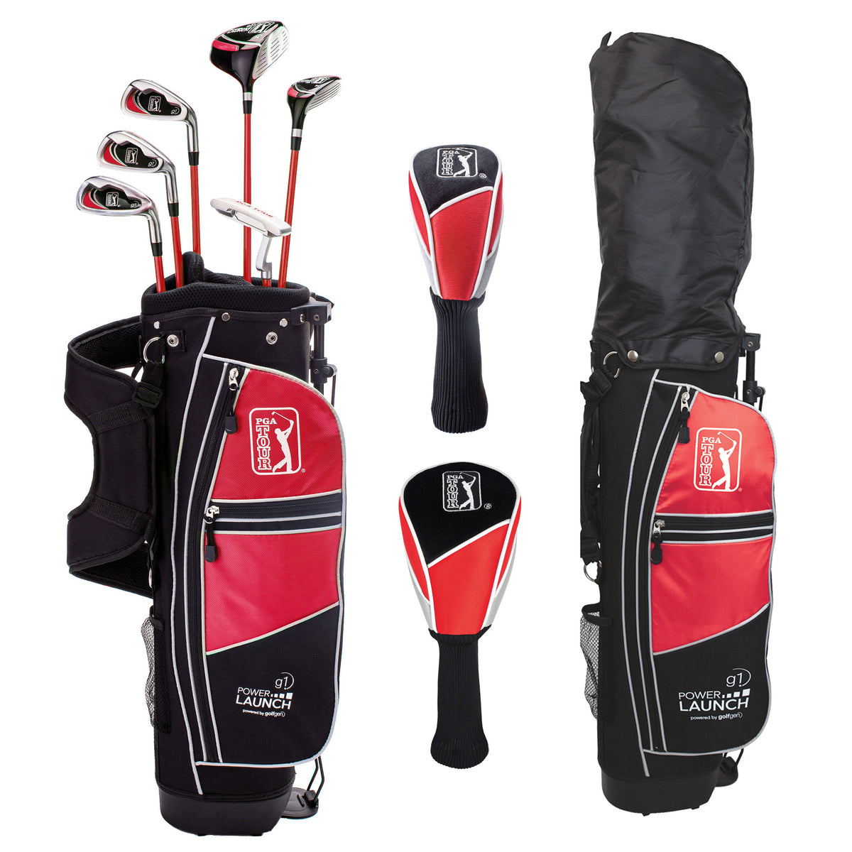 Golfgen™ PGA Tour G1 Series Kids Golf Club Set With 6 Clubs, Stand Golf Bag & 10 Total Pieces | Golf Clubs and Sets for Heights 4'1" - 4'8" | Complete Golf Club Sets | Young Men & Women Golf Clubs Ages 5-8