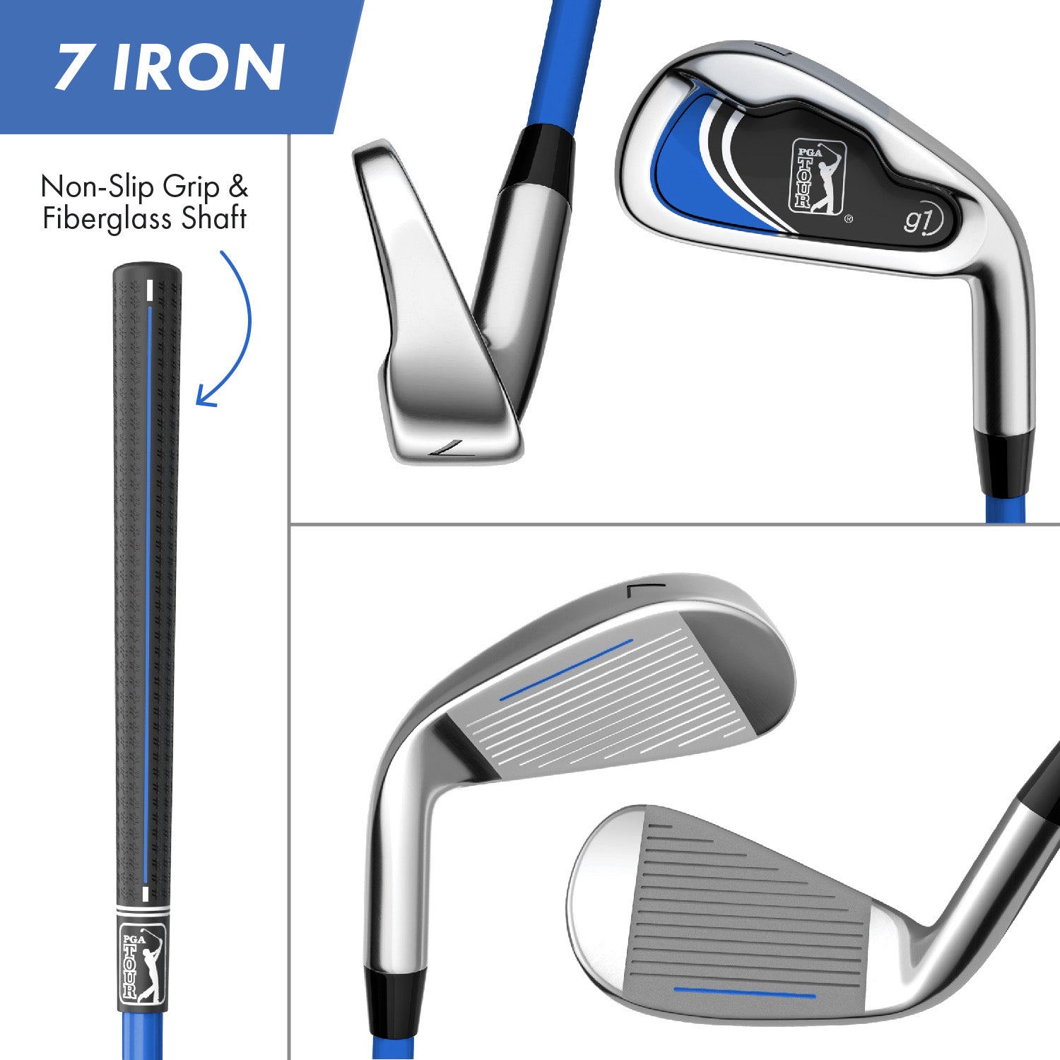 PGA TOUR G1 Series Junior Golf Club Set, 10 Piece, Height Range: 4
