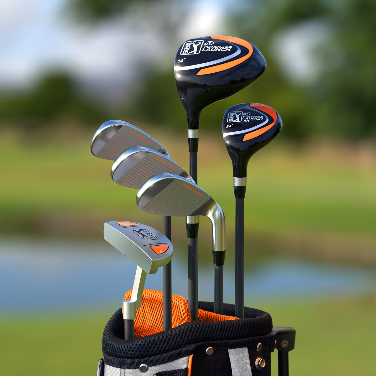 Golfgen™ PGA TOUR Youth Golf Club Set – 10-Piece Left-Handed Junior Golf Club Set for Ages 12+ – Beginner Golf Clubs for Kids with Lightweight Stand Bag, Hybrid, Wedge & Mallet Putter