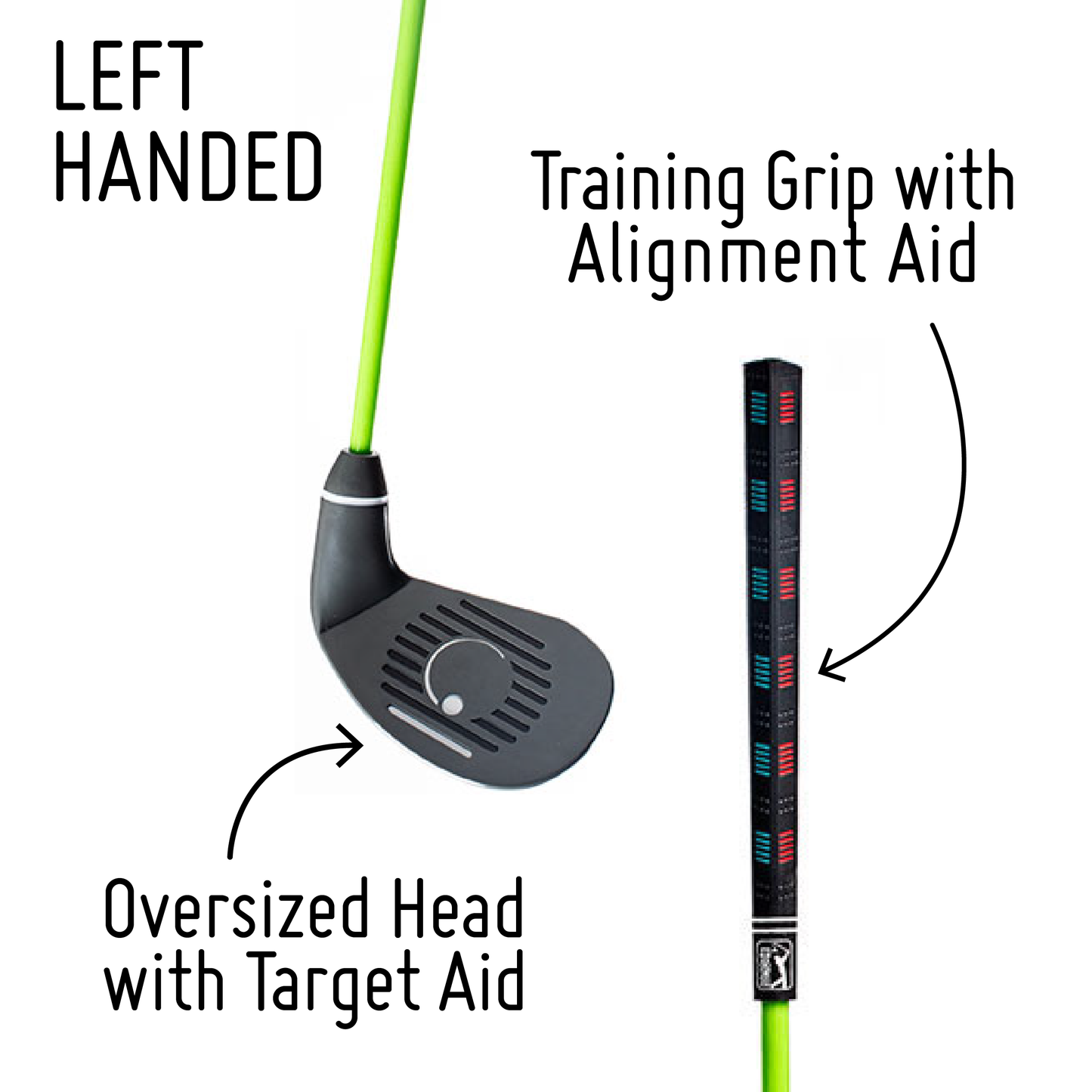 PGA TOUR® FIRST TEE Set of 6 Green Left Handed Irons by Golfgen® For Players 3'9" Up to 4'7"