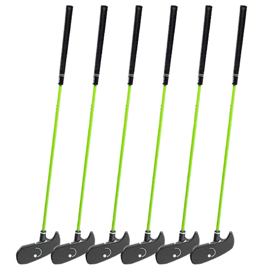 PGA TOUR® FIRST TEE Set of 6 Green Right/Left Handed Putters by Golfgen® For Players 3'9" Up to 4'7"