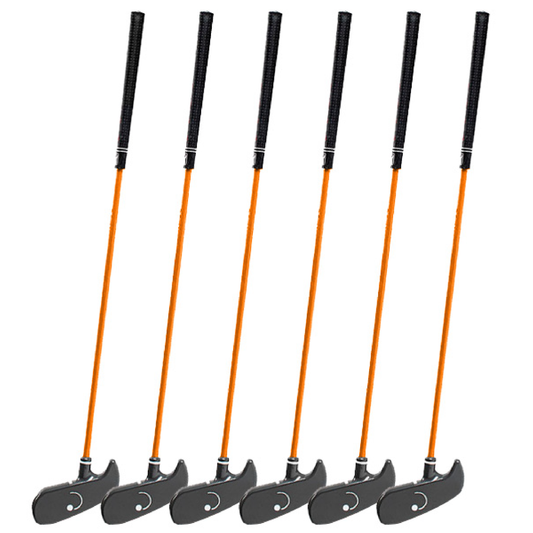 PGA TOUR® FIRST TEE Set of 6 Orange Right/Left Handed Putters by Golfgen® For Players Up to 3'9"
