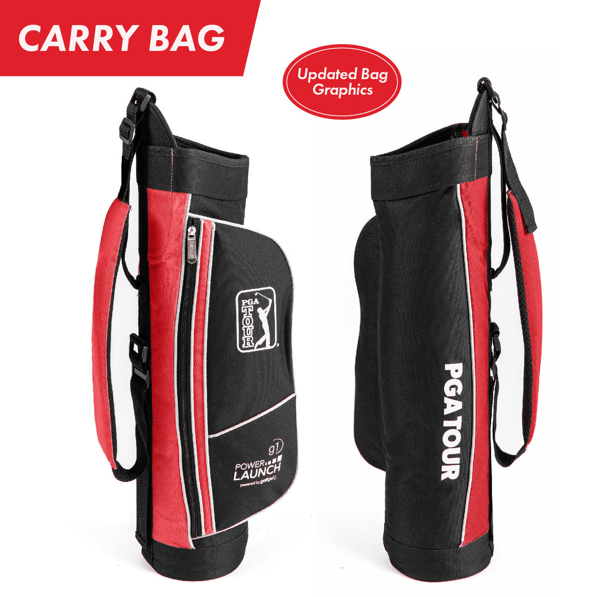 PGA TOUR G1 Series Kids Right Handed Red Golf Club Set with 3 Clubs, Golf Bag & 5 Total Pieces | Golf Clubs and Sets for Heights 4'1"-4'8" | Complete Youth Golf Clubs Ages 5-8 by Golfgen