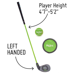 PGA TOUR Tee Up Left Hand Iron 3 Piece Kids Golf Club Set For Players 4'7"+ Ages 12+