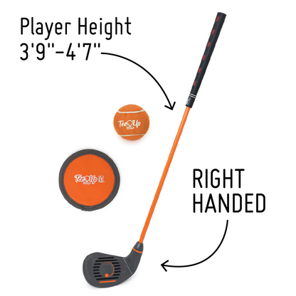 PGA TOUR Right Hand 3 Piece Orange Iron Set by Golfgen® For Players 3'9" to 4'7"