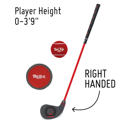 PGA TOUR Right Hand 3 Piece Red Iron Set by Golfgen® for For Players up to 3'9"