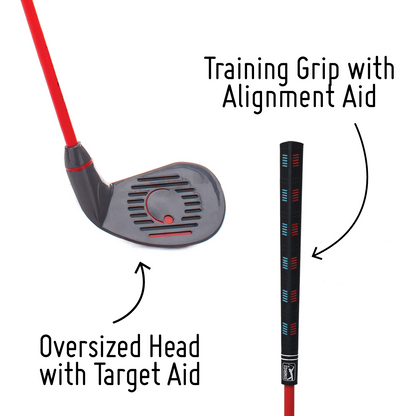 PGA TOUR® Left Hand 3 Piece Red Iron Set by Golfgen® For Players up to 3'9"