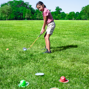 PGA TOUR Tee Up Left Hand Iron 3 Piece Kids Golf Club Set For Players 3'9" to 4'7"; Ages 6-11