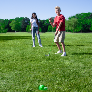 PGA TOUR Tee Up Left Hand Iron 3 Piece Kids Golf Club Set For Players 3'9" to 4'7"; Ages 6-11