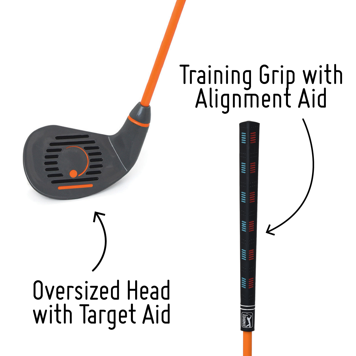 PGA TOUR Right Hand 3 Piece Orange Iron Set by Golfgen® For Players 3'9" to 4'7"