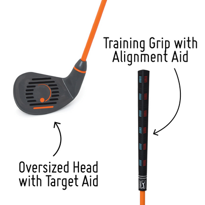 PGA TOUR Right Hand 3 Piece Orange Iron Set by Golfgen® For Players 3'9" to 4'7"