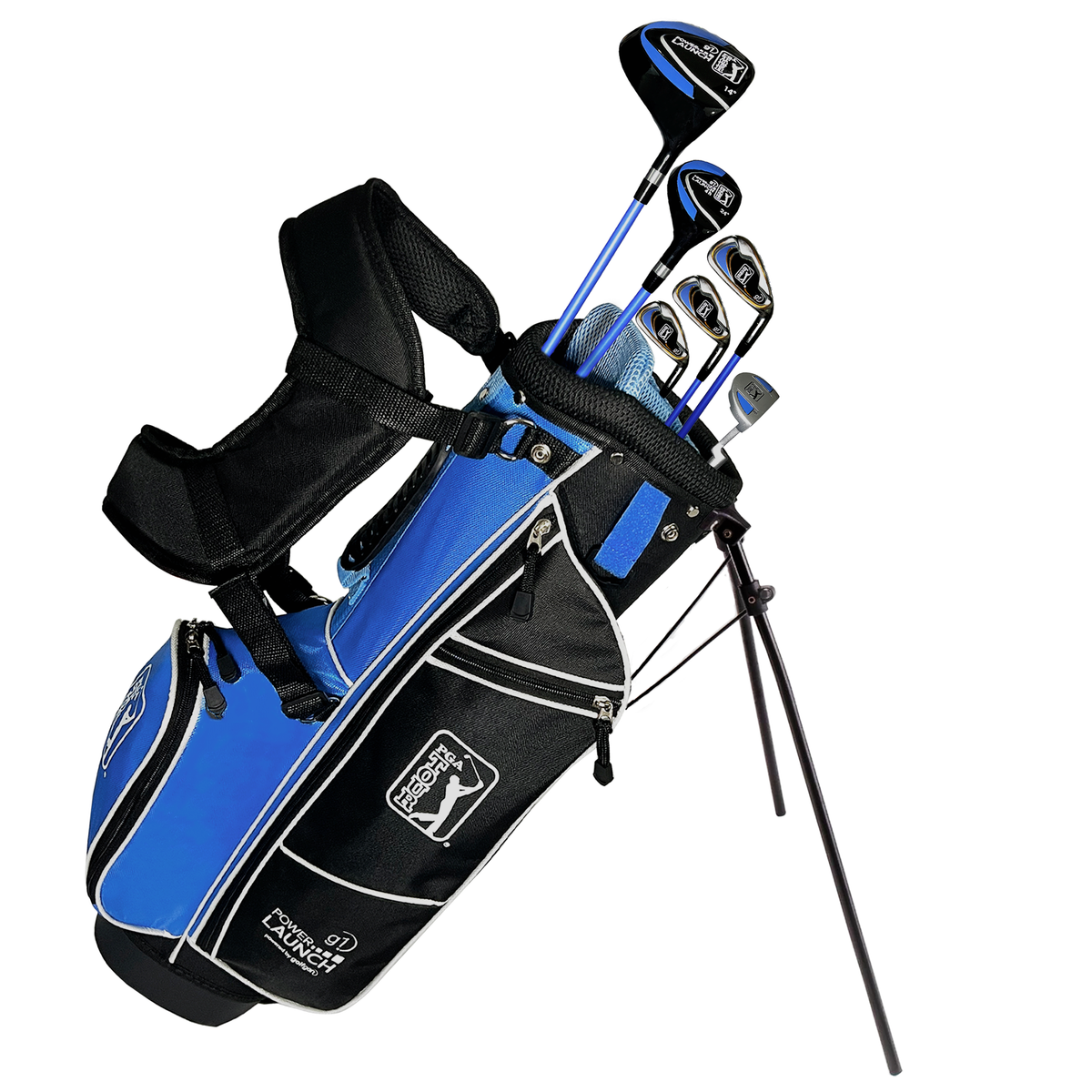 Golfgen™ PGA TOUR Youth Golf Club Set – 10-Piece Right-Handed Kids Golf Set for Ages 8-12 (4’8”-5’2”) – Beginner Junior Golf Clubs with Lightweight Stand Bag, Mallet Putter, Hybrid, Driver & More