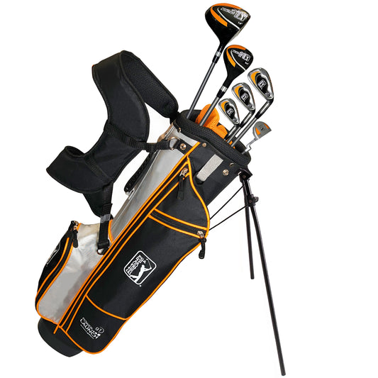 PGA TOUR® Juniors Right Handed Orange Golf Club Set by Golfgen® for Player Heights 5'3" - 5'10" | Complete Junior Golf Club Set