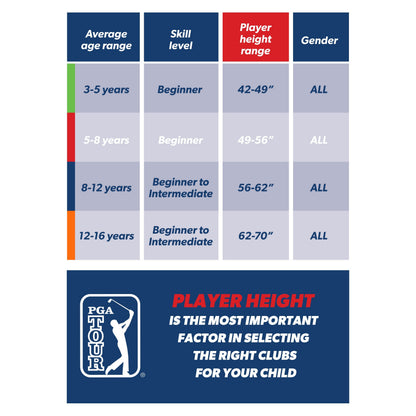 PGA TOUR® Juniors Right Handed Orange Driver by Golfgen® for Player Heights 5'3" - 5'10"