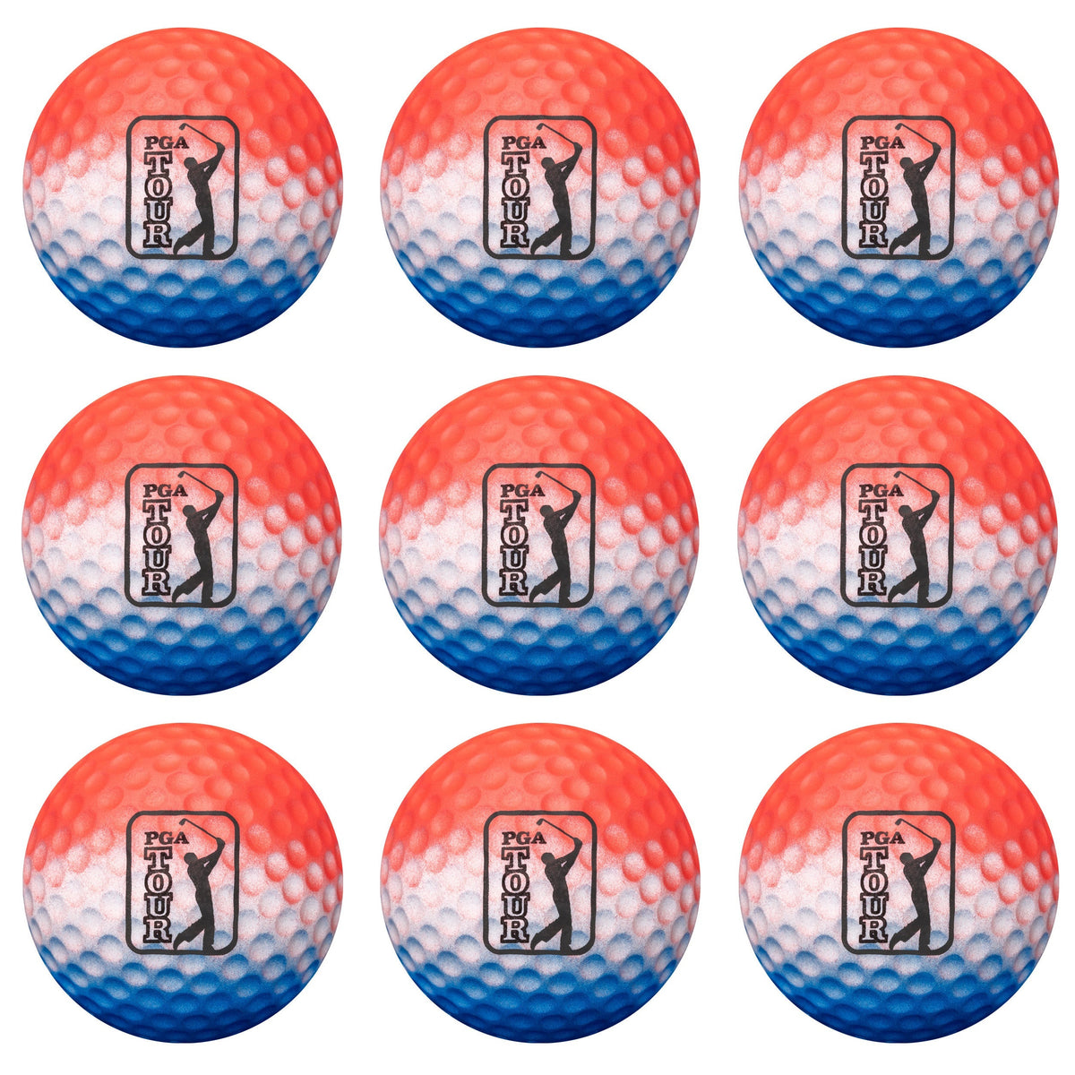 Golfgen™ PGA TOUR Ombre 9 Piece Foam Practice Golf Ball Set FT