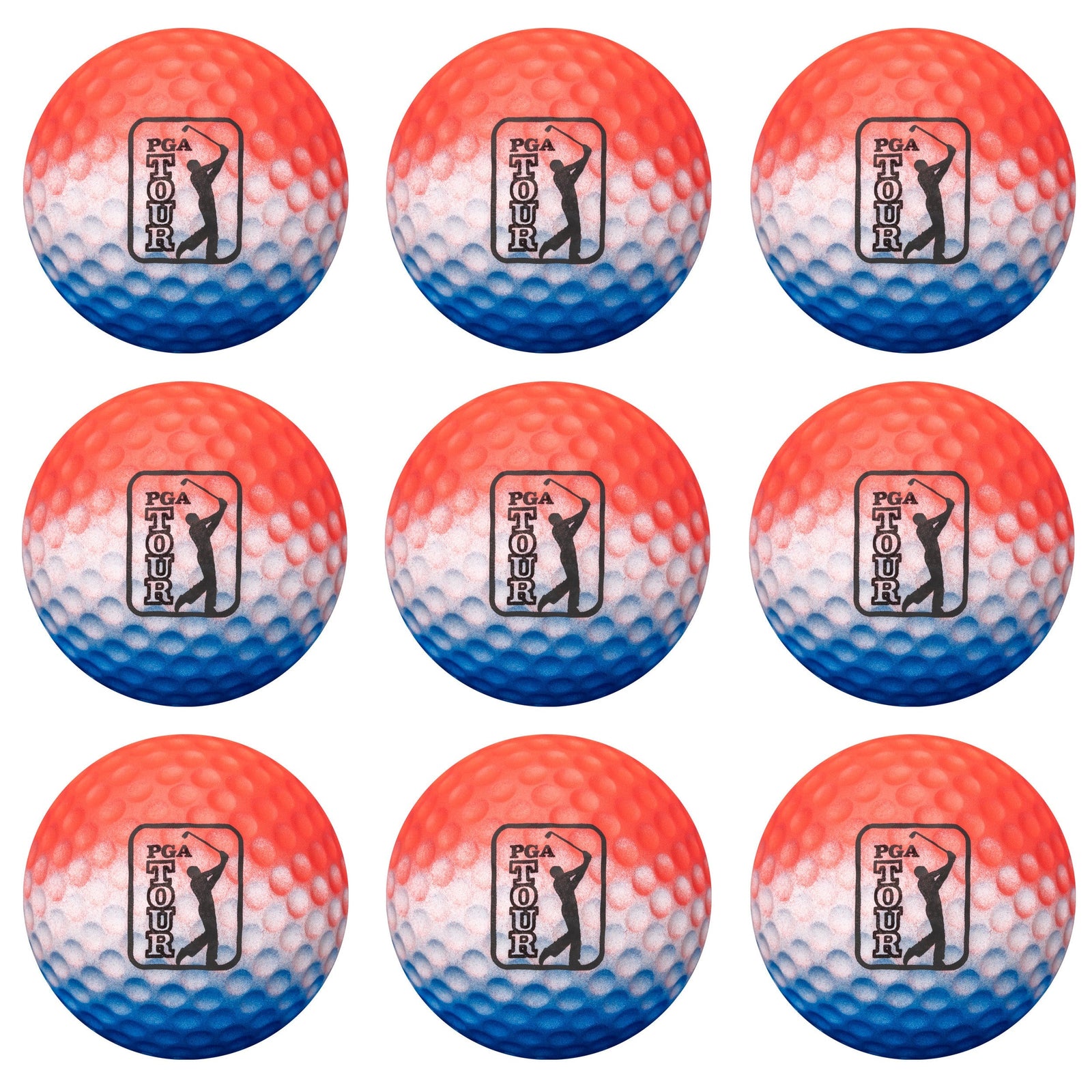 Golfgen™ PGA TOUR Ombre 9 Piece Foam Practice Golf Ball Set FT