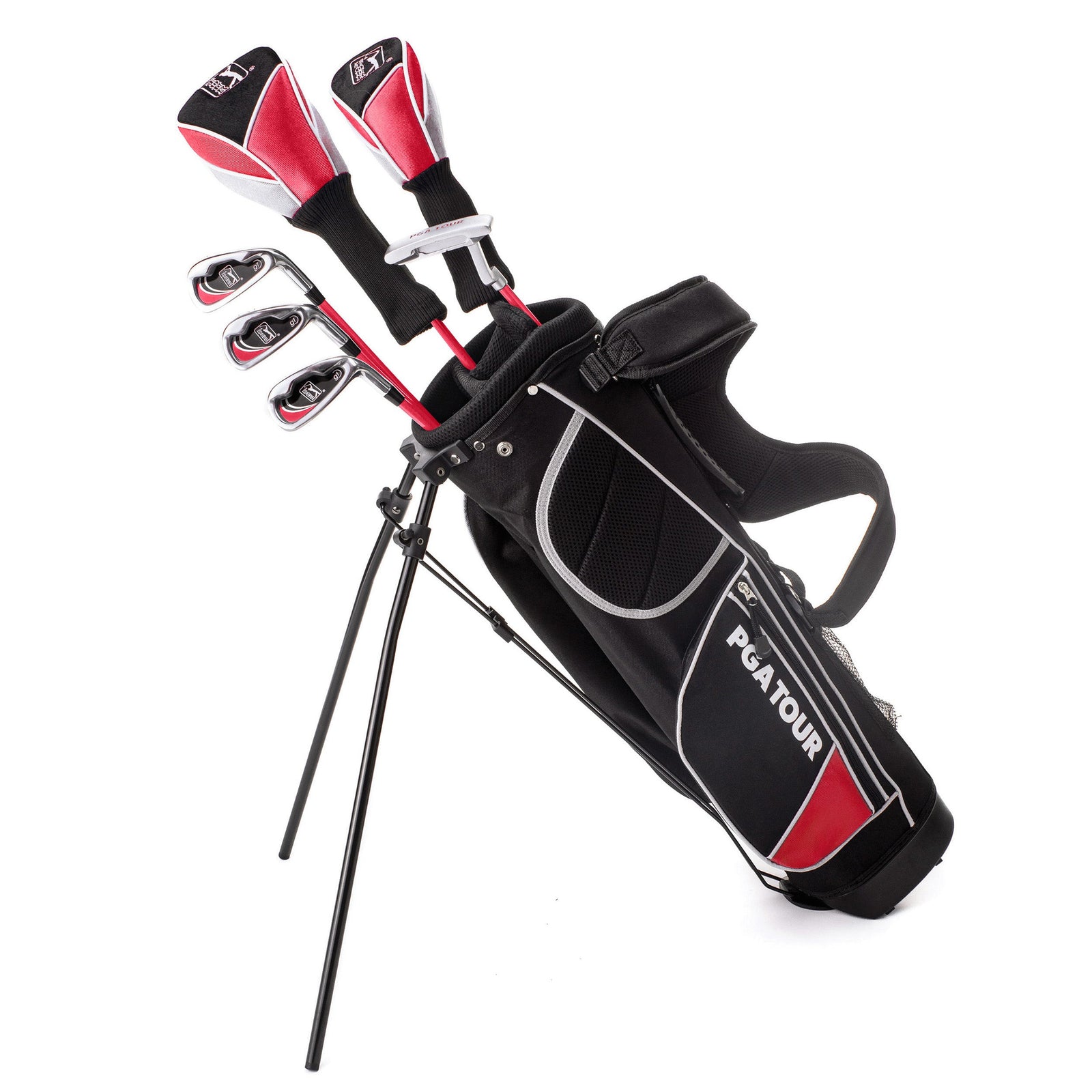Golfgen™ PGA Tour G1 Series Kids Right Handed Golf Club Set With 6 Clubs, Stand Golf Bag & 10 Total Pieces | Golf Clubs and Sets for Heights 4'1" - 4'8" | Complete Golf Club Sets | Young Men & Women Golf Clubs Ages 5-8