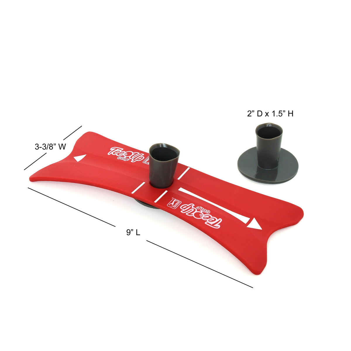 Golfgen™ PGA Tour Tee-Up Power 10" x 5" Launch Pad Golf Tee with Black Rubber Tees