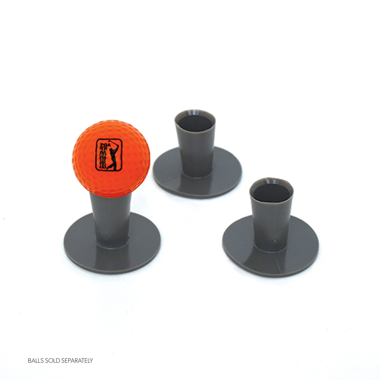 Golfgen™ PGA Tour Tee-Up Rubber Tees, 3pack, Black, 1.5" Height, 2" Diameter