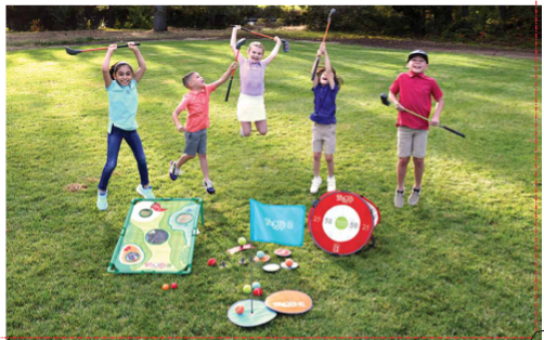 Golfgen™ PGA Tour Tee-Up Power 10" x 5" Launch Pad Golf Tee with Black Rubber Tees