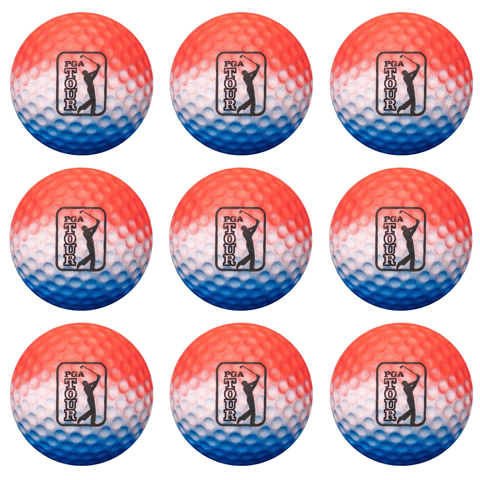 Golfgen™ PGA TOUR Ombre 9 Piece Foam Practice Golf Ball Set