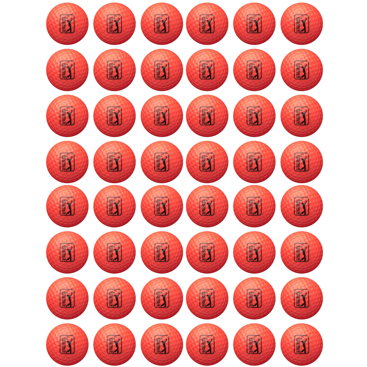 PGA TOUR Red 48 Piece Foam Practice Golf Ball Set